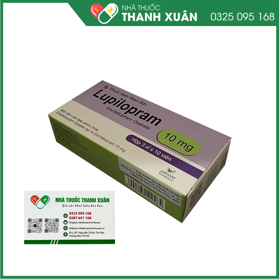 Lupilopram 10mg điều trị trầm cảm trầm trọng, rối loạn lo âu, rồi loạn ám ảnh cưỡng chế